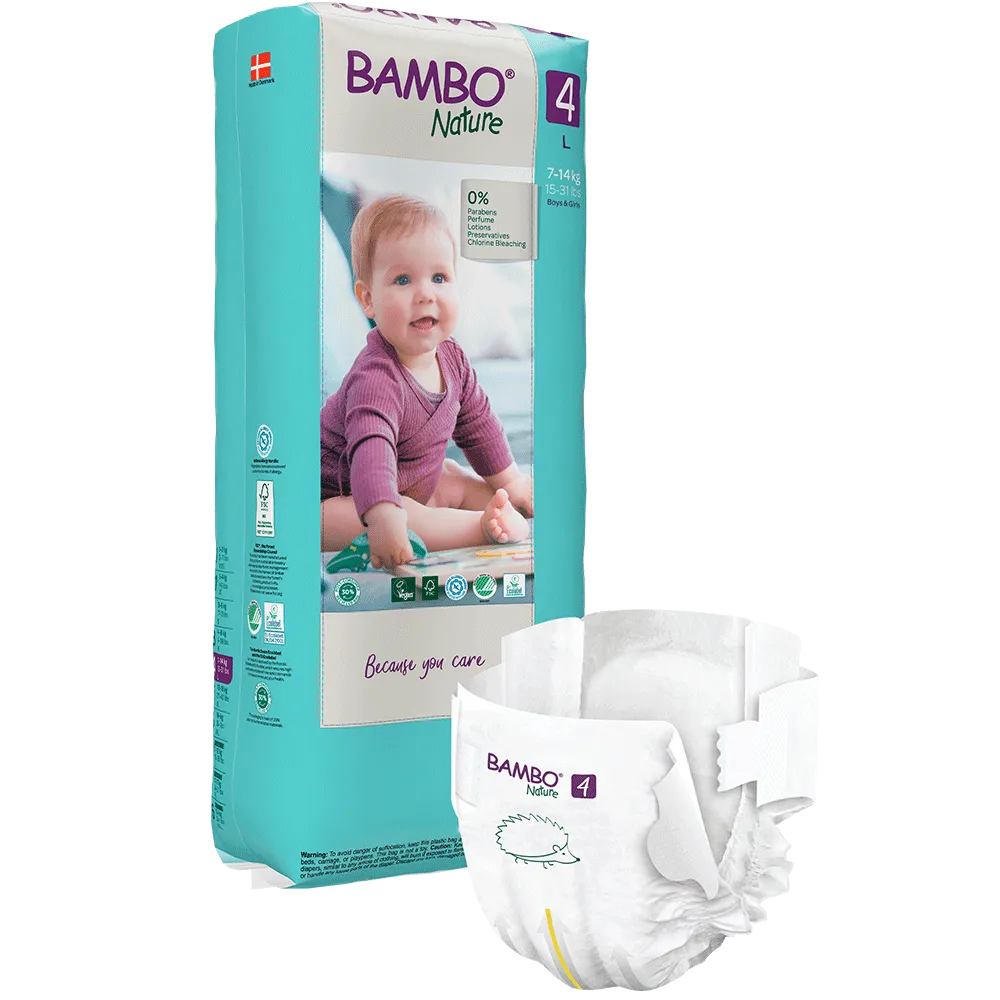 Družinski paket Bambo Nature velikost 4 (7-14 kg), 144 kom