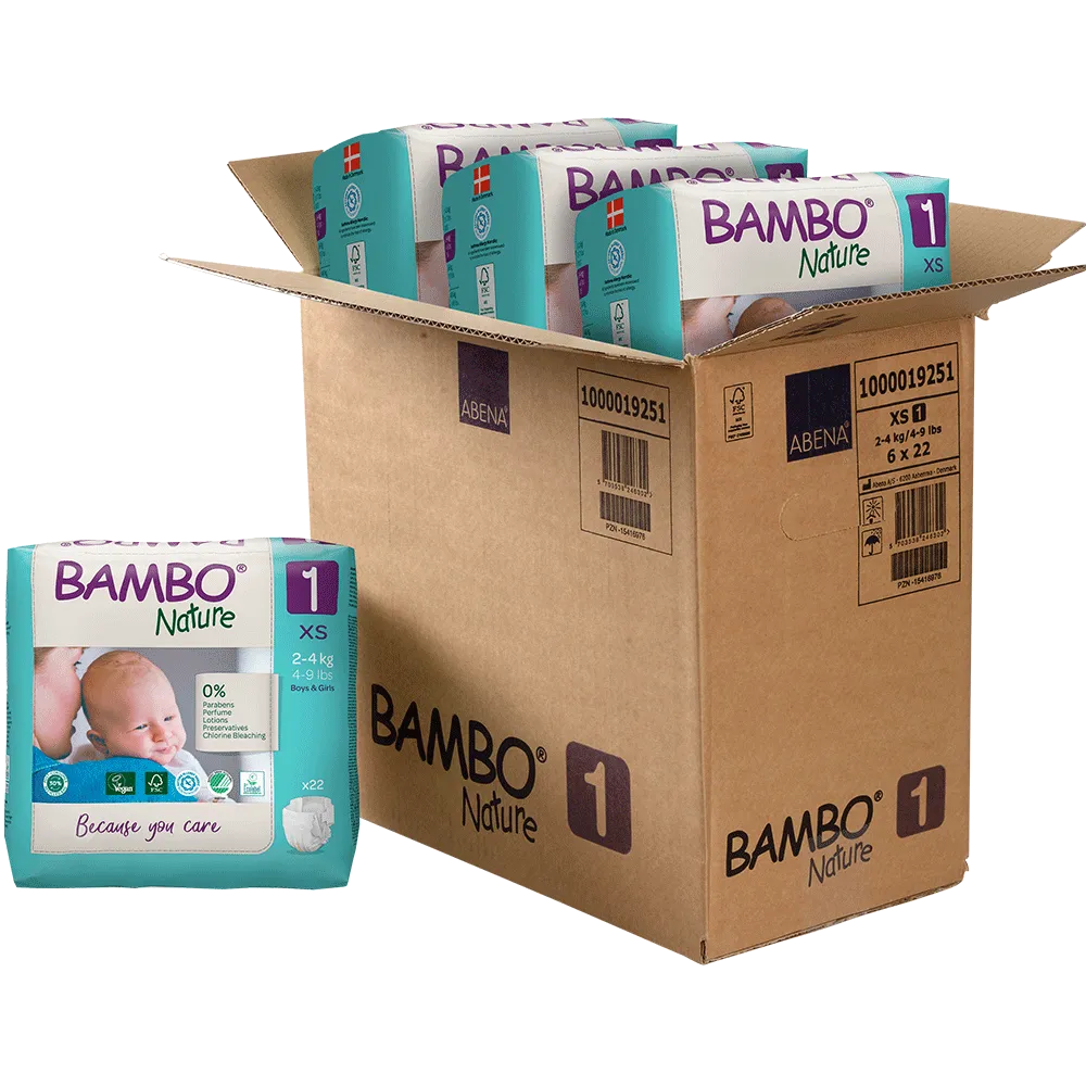 Družinski paket Bambo Nature velikost 1 (2-4 kg), 132 kom