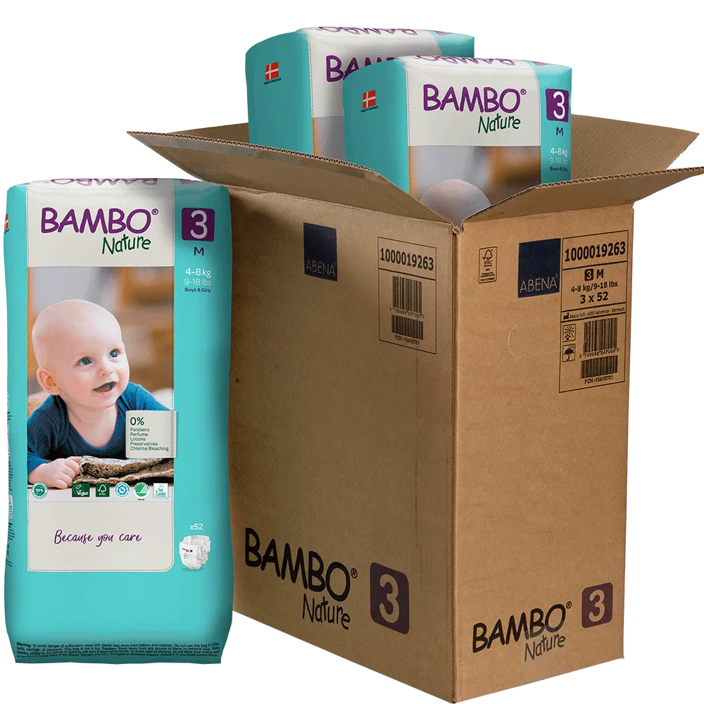 Družinski paket Bambo Nature velikost 3 (4-8 kg), 156 kom
