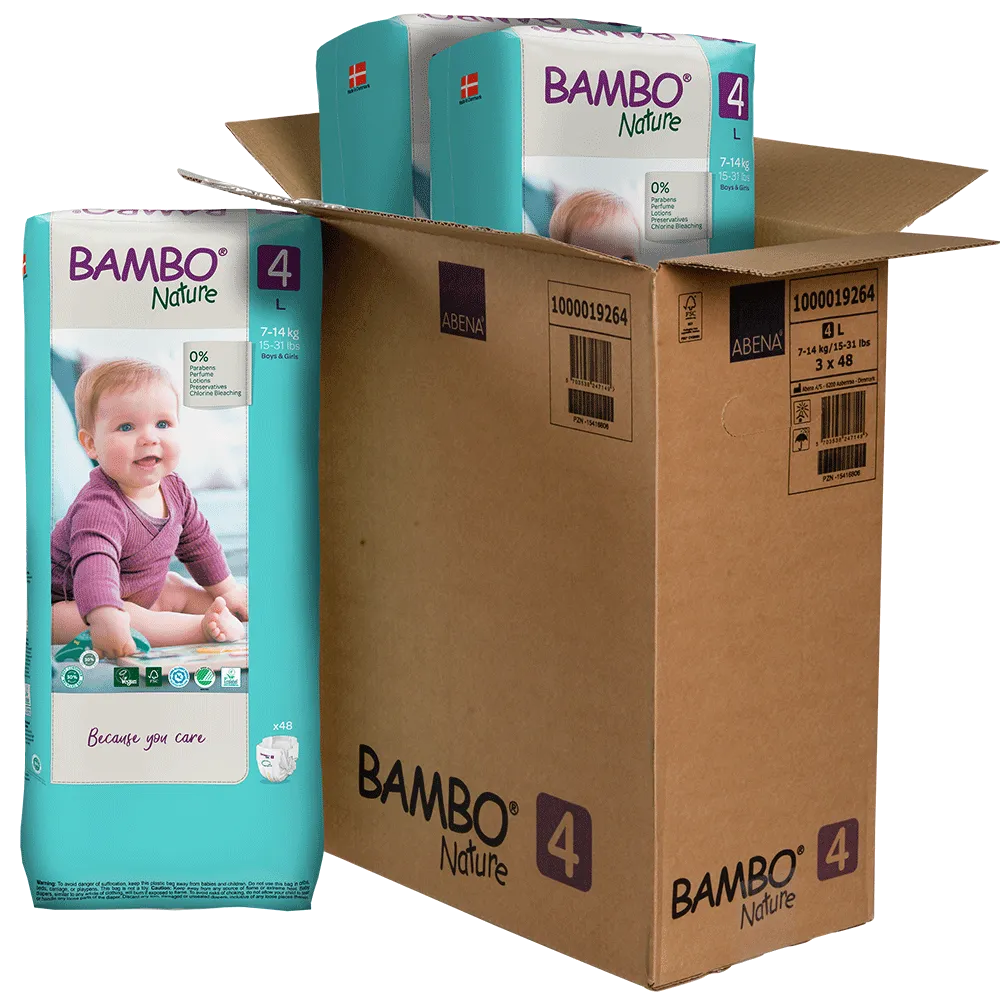 Družinski paket Bambo Nature velikost 4 (7-14 kg), 144 kom