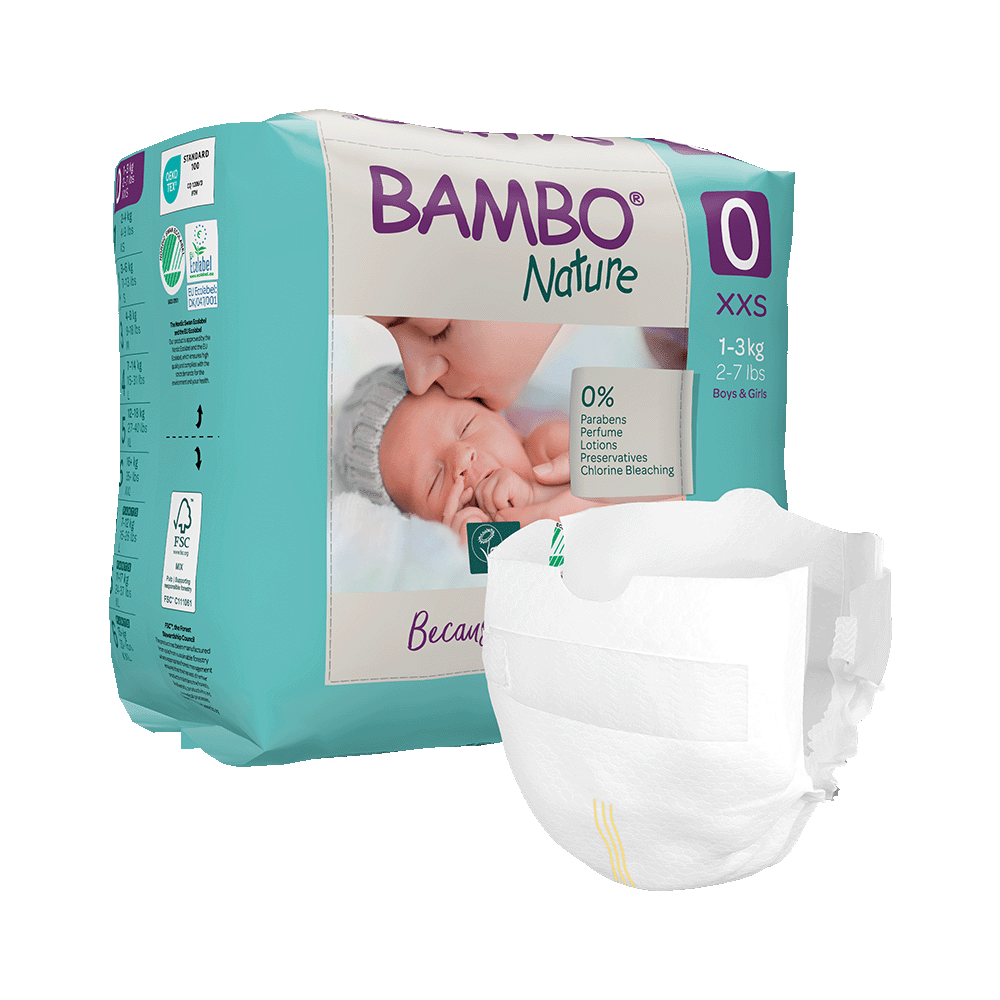 Bambo Nature velikost 0 (1-3 kg), 24 kom