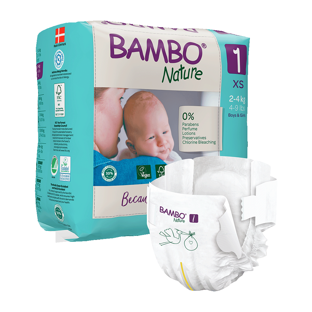 Bambo Nature velikost 1 (2-4 kg), 22 kom