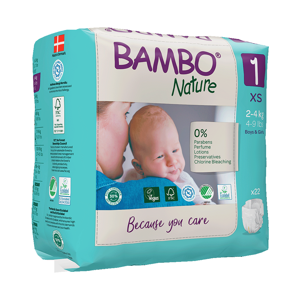 Bambo Nature velikost 1 (2-4 kg), 22 kom