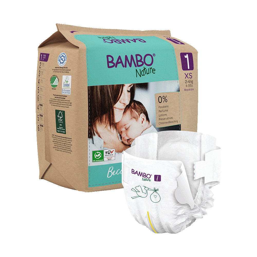 Bambo Nature velikost 1 (2-4 kg), 22 kom