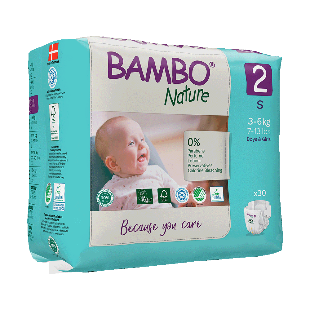 Bambo Nature velikost 2 (3-6 kg), 30 kom