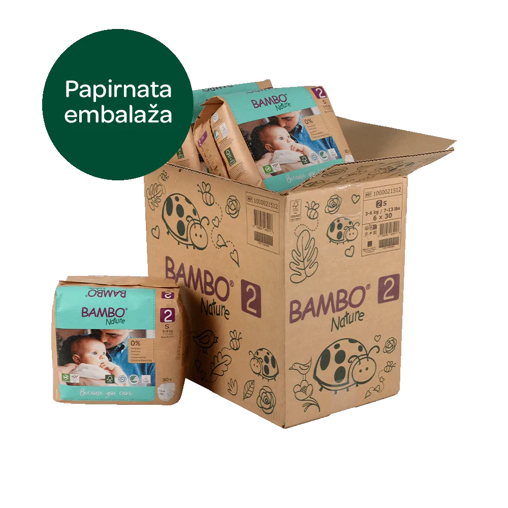 Družinski paket Bambo Nature velikost 2 (3-6 kg), 180 kom