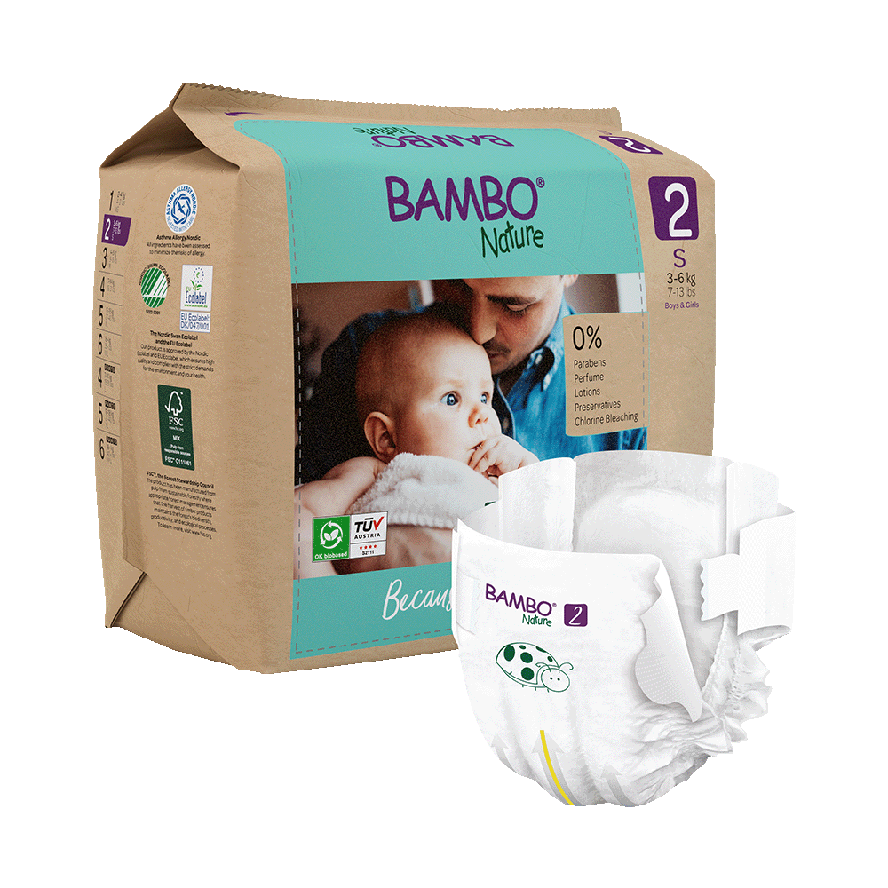 Bambo Nature velikost 2 (3-6 kg), 30 kom