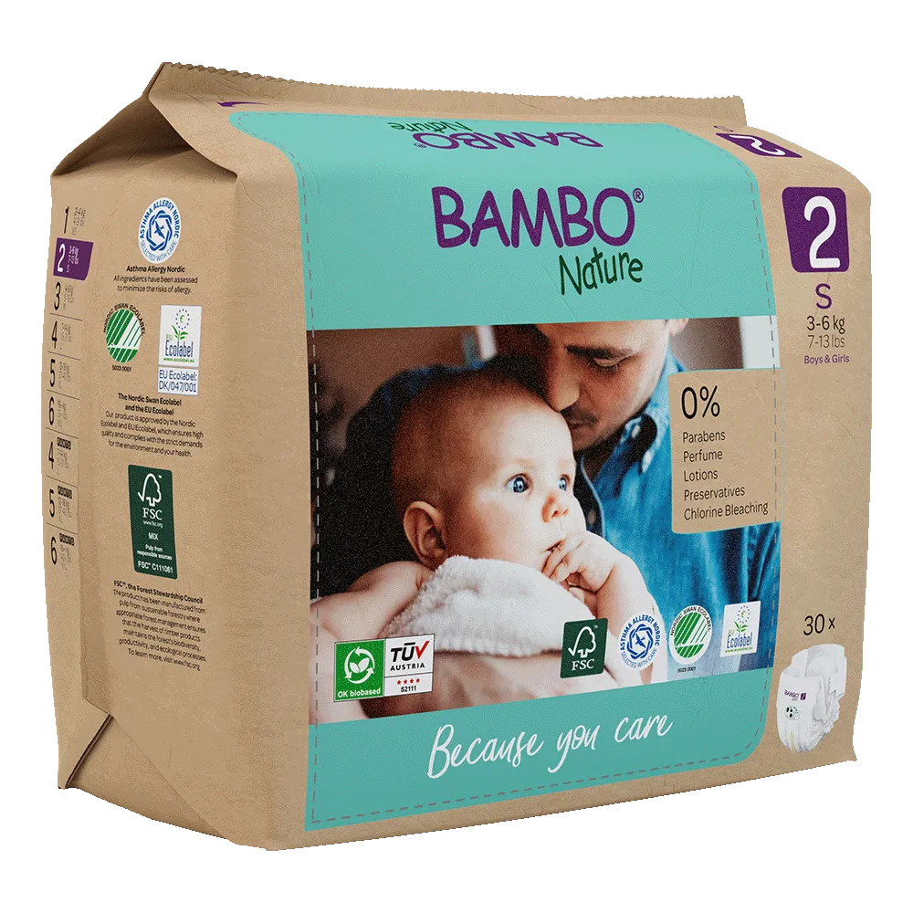 Družinski paket Bambo Nature velikost 2 (3-6 kg), 180 kom