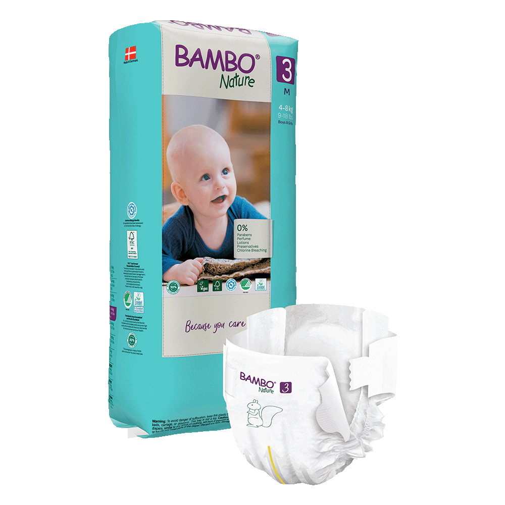 Bambo Nature velikost 3 (4-8 kg), 52 kom
