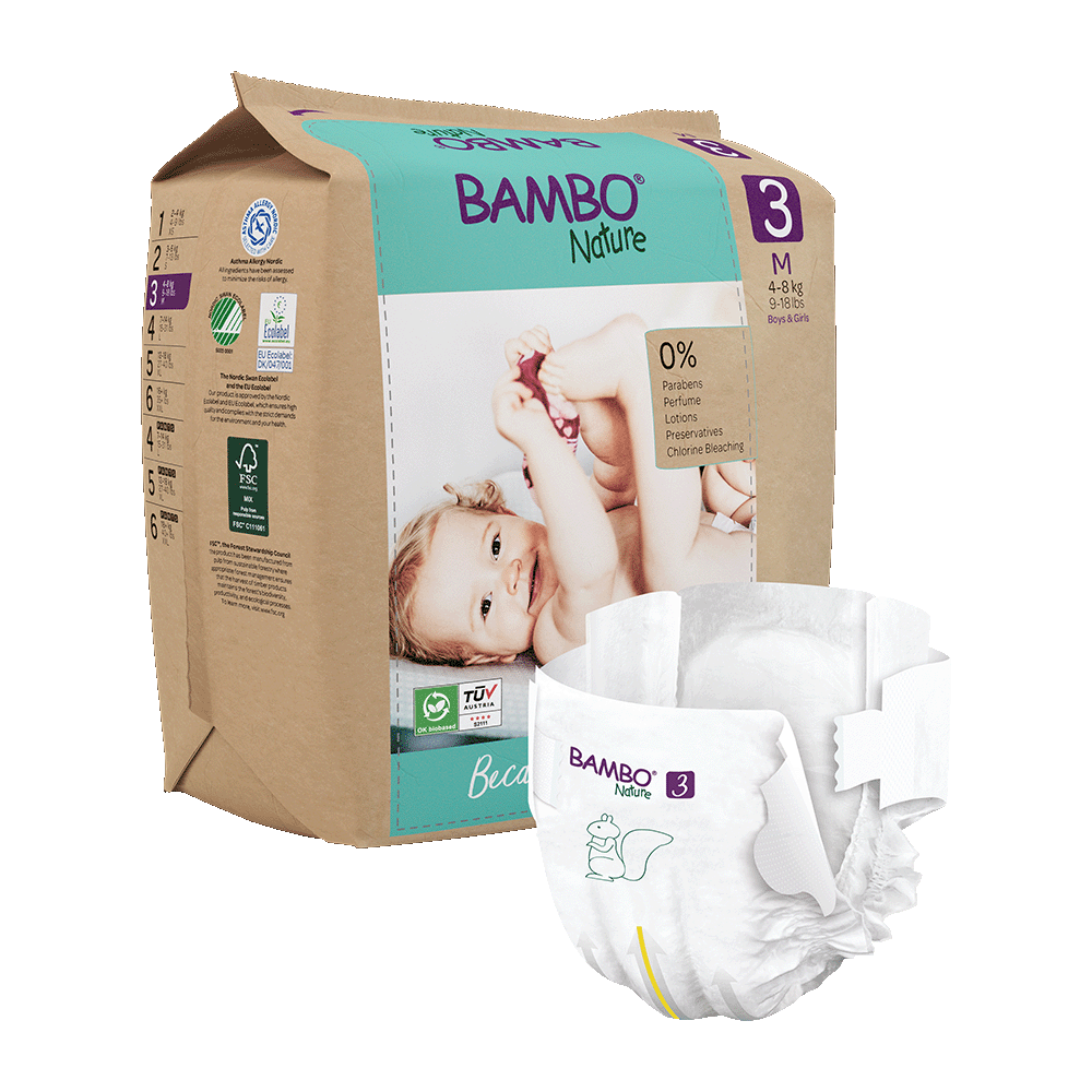 Bambo Nature velikost 3 (4-8 kg), 28 kom