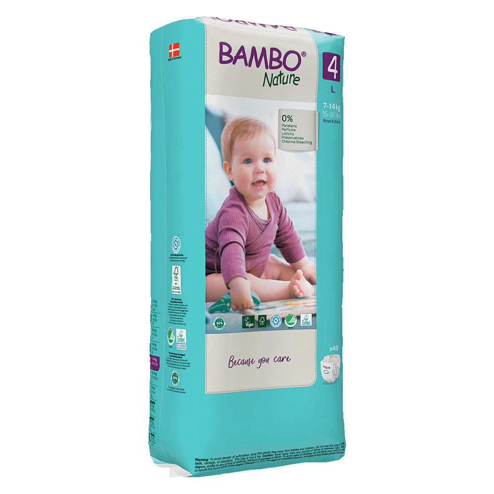 Bambo Nature velikost 4 (7-14 kg), 48 kom
