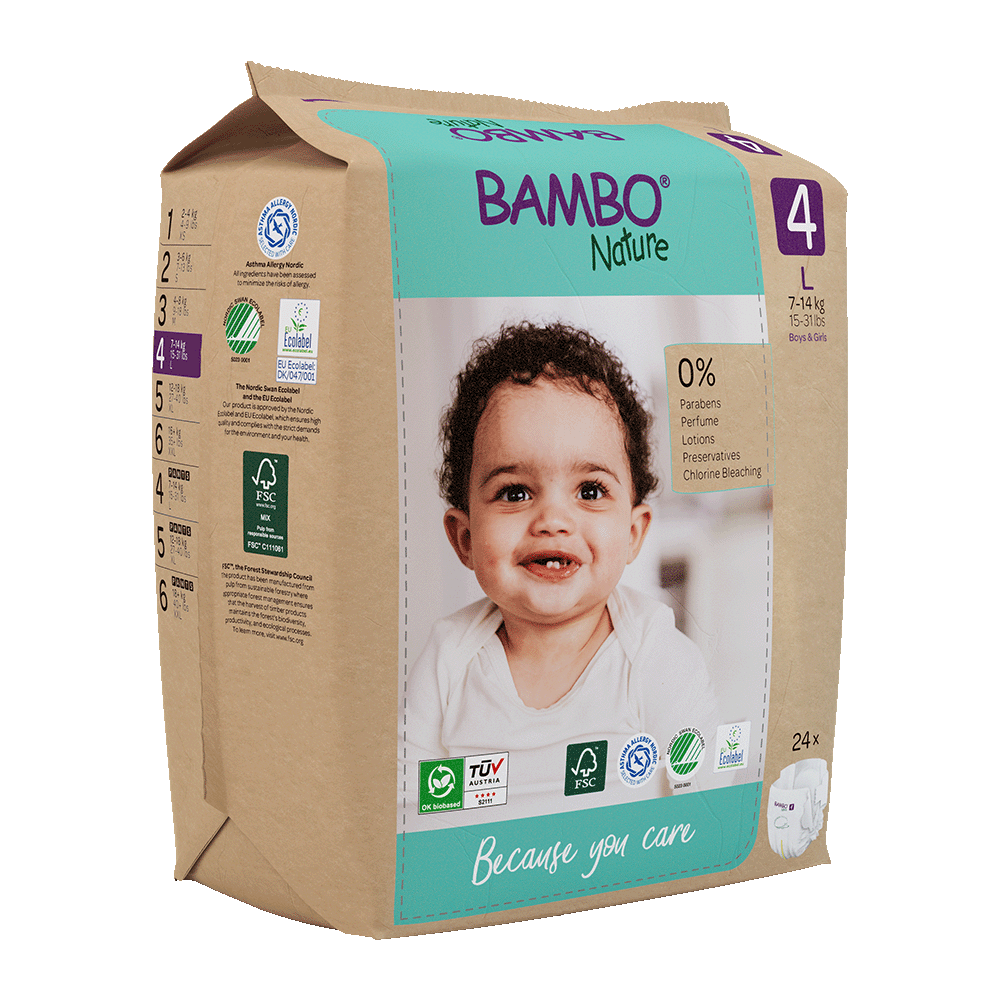 Bambo Nature velikost 4 (7-14 kg), 24 kom