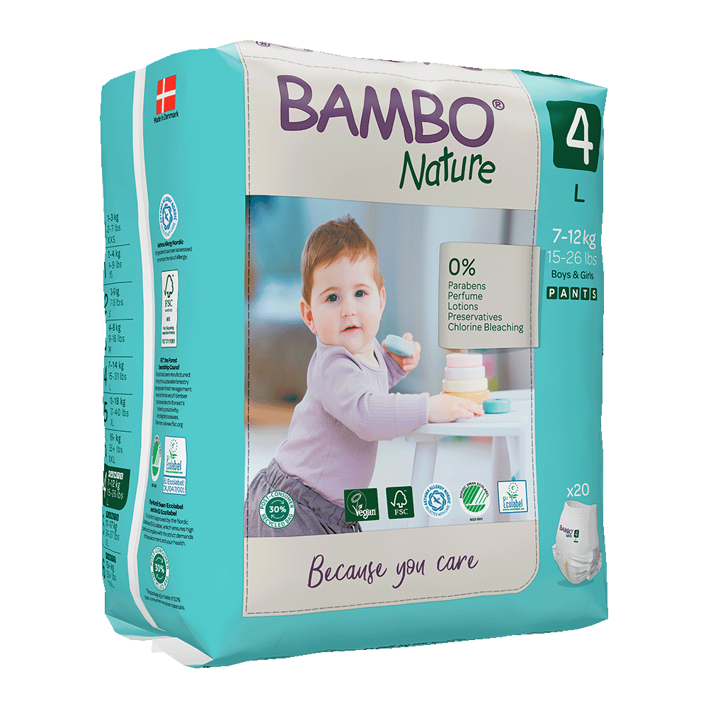 Bambo Nature hlačne pleničke velikost 4 (7-12 kg), 20 kom