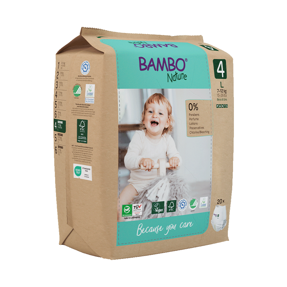 Bambo Nature hlačne pleničke velikost 4 (7-12 kg), 20 kom