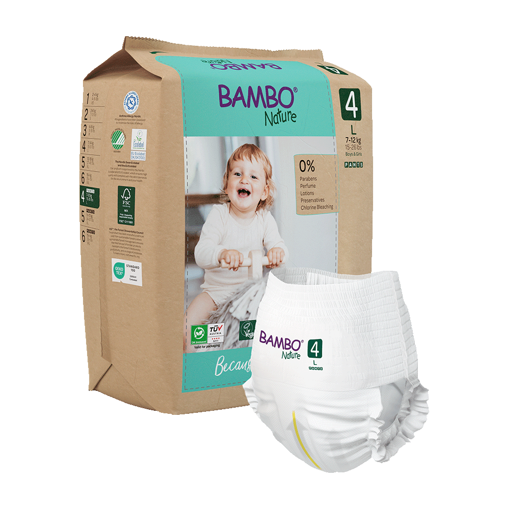 Bambo Nature hlačne pleničke velikost 4 (7-12 kg), 20 kom