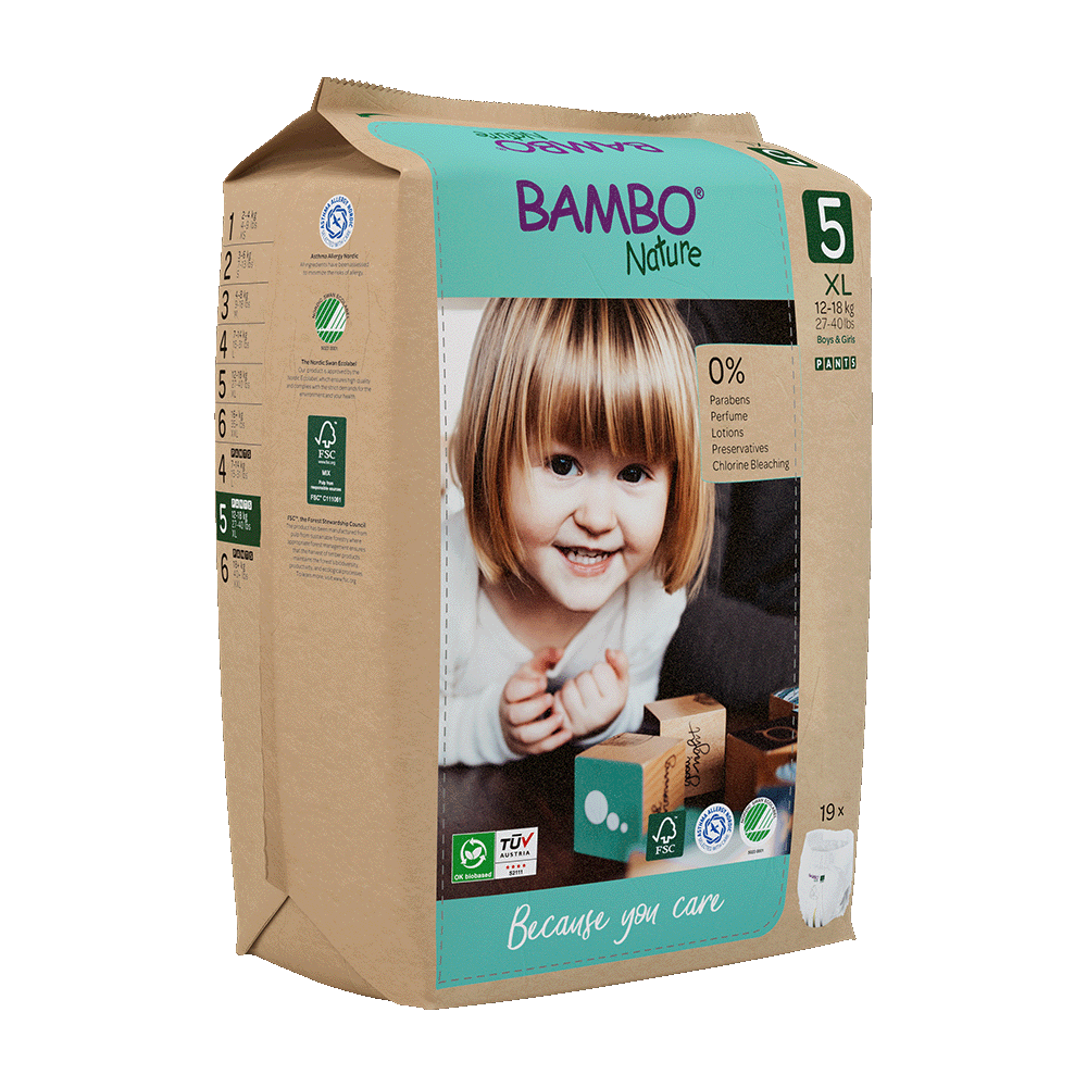 Bambo Nature hlačne pleničke velikost 5 (12-18 kg), 19 kom