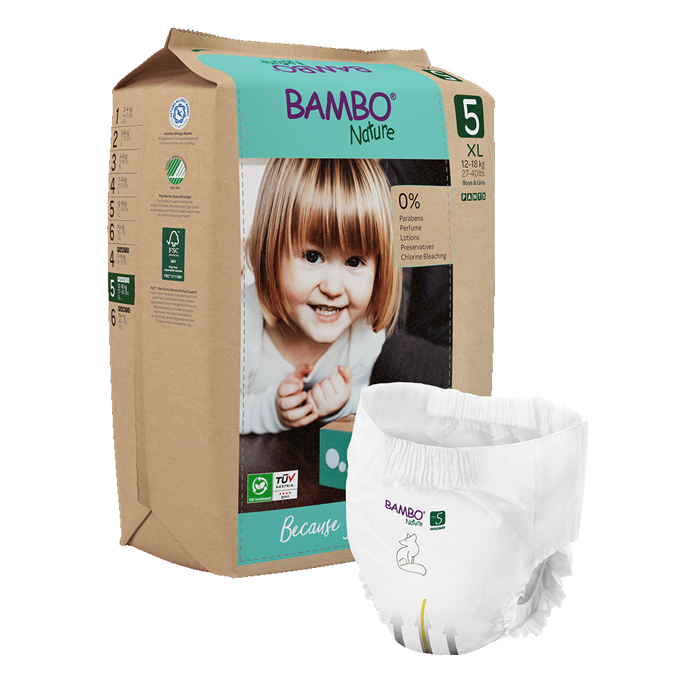 Bambo Nature hlačne pleničke velikost 5 (12-18 kg), 19 kom