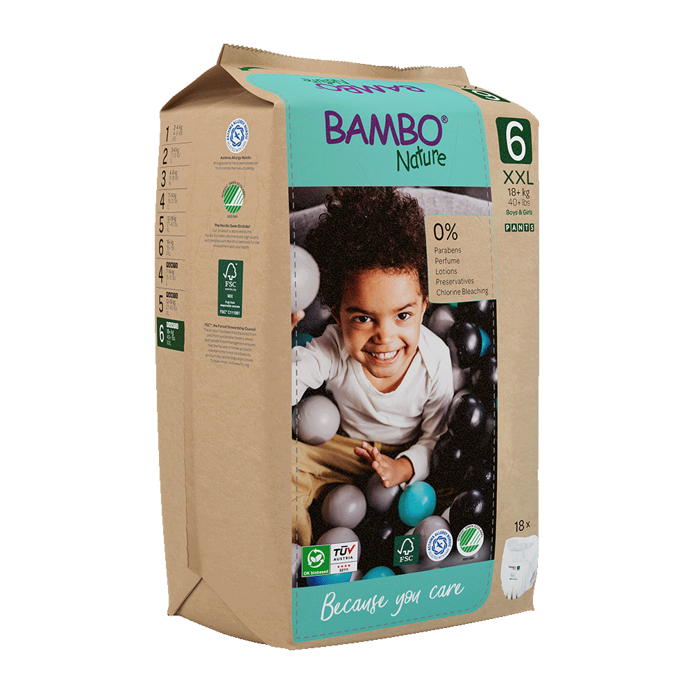 Bambo Nature hlačne pleničke velikost 6 (18+ kg), 18 kom
