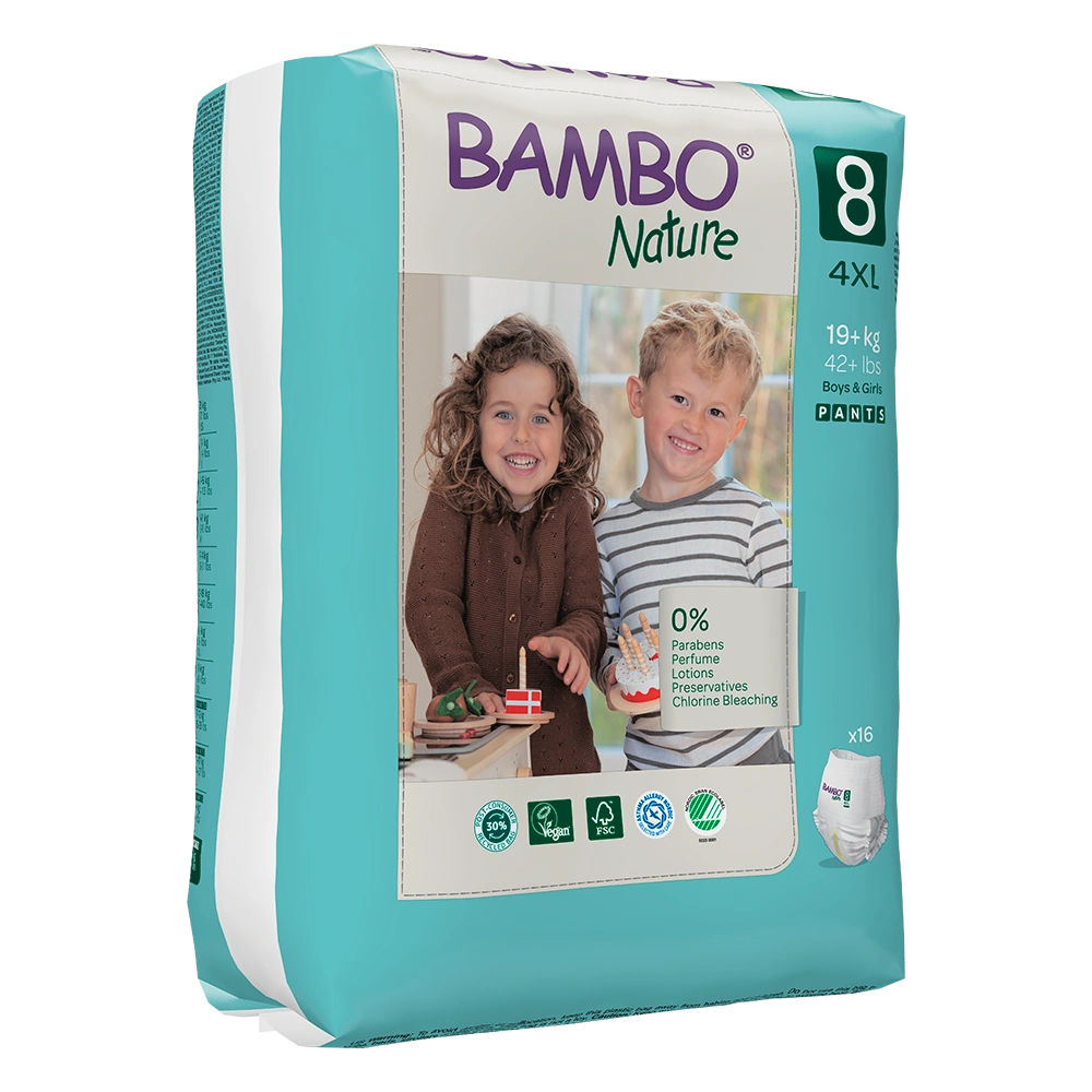 Bambo Nature hlačne pleničke velikost 8 (19+ kg), 16 kom