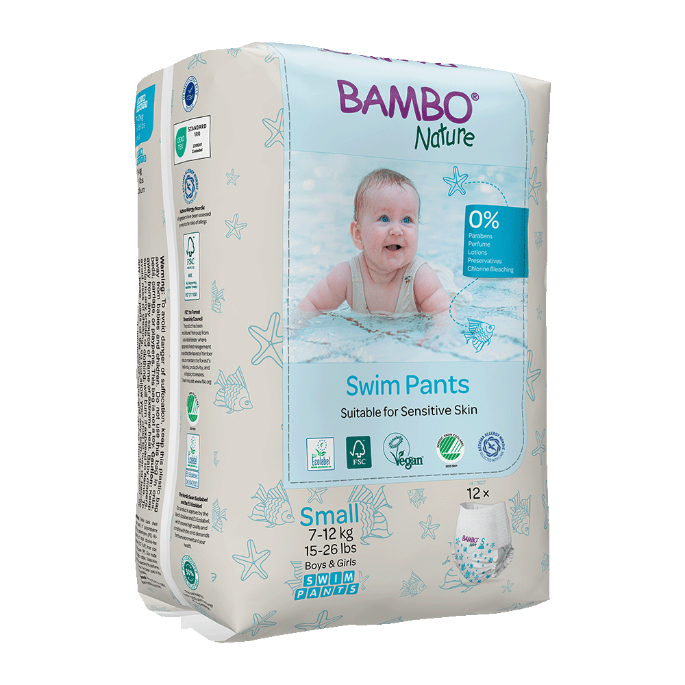 Bambo Nature plavalne hlačke velikost S (7-12 kg), 12 kom