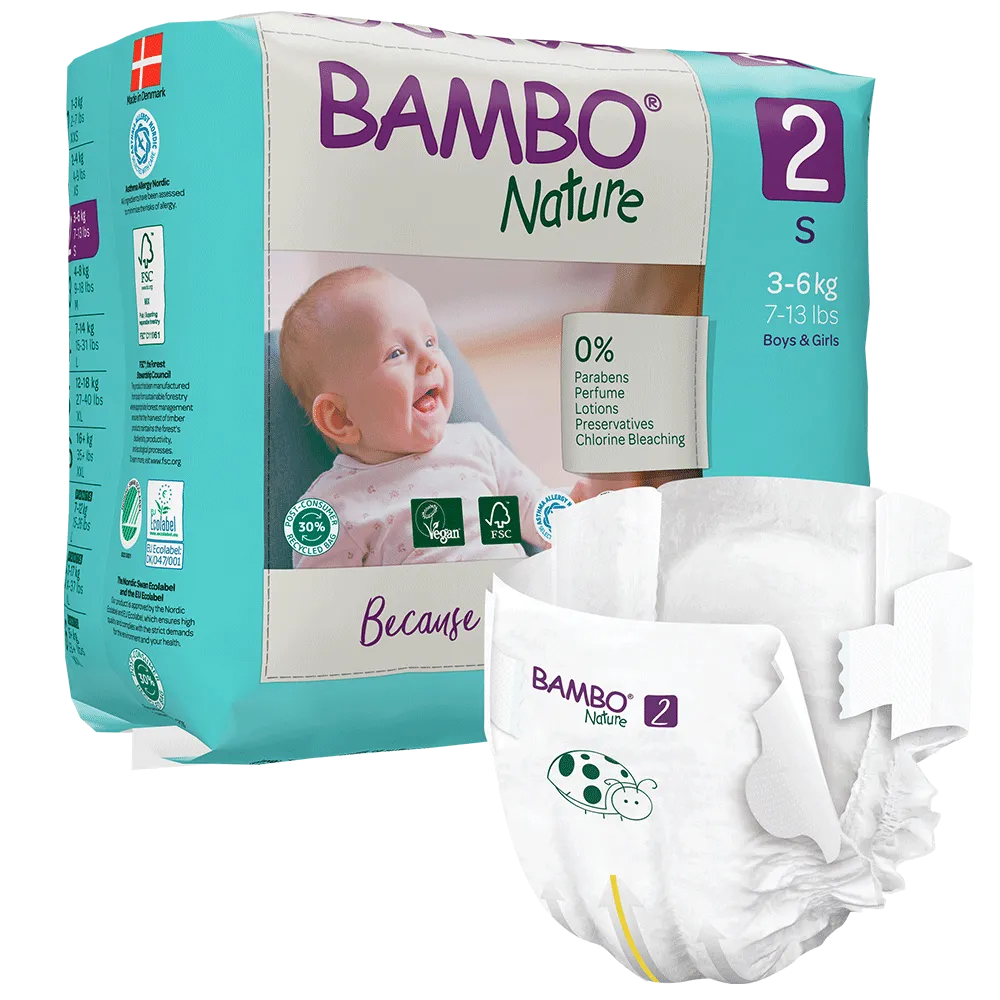 Družinski paket Bambo Nature velikost 2 (3-6 kg), 180 kom