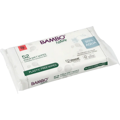Vlažni čistilni robčki Aqua Bambo Nature, 52 kom