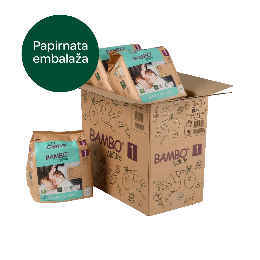 Družinski paket Bambo Nature velikost 1 (2-4 kg), 132 kom