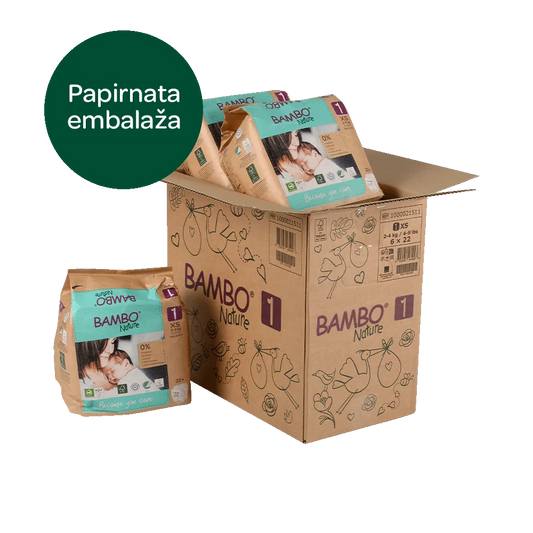 Družinski paket Bambo Nature velikost 1 (2-4 kg), 132 kom