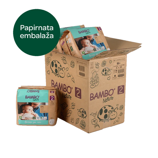 Družinski paket Bambo Nature velikost 2 (3-6 kg), 180 kom