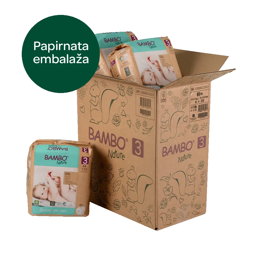 Družinski paket Bambo Nature velikost 3 (4-8 kg), 168 kom