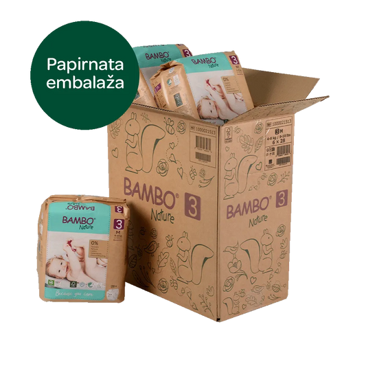 Družinski paket Bambo Nature velikost 3 (4-8 kg), 168 kom