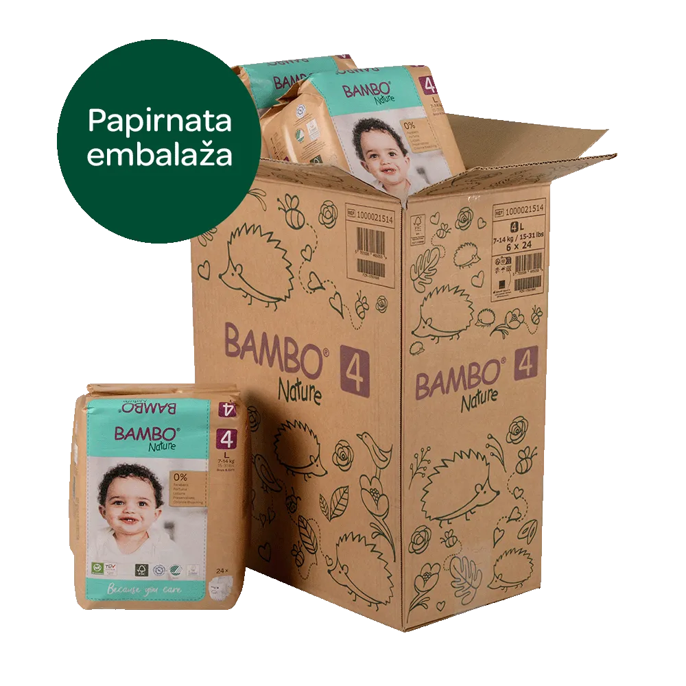 Družinski paket Bambo Nature velikost 4 (7-14 kg), 144 kom