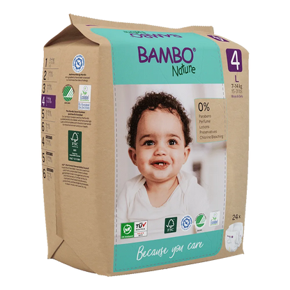Družinski paket Bambo Nature velikost 4 (7-14 kg), 144 kom