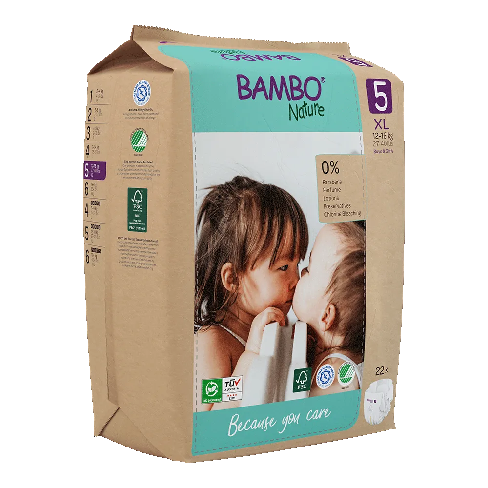 Družinski paket Bambo Nature velikost 5 (12-18 kg), 132 kom