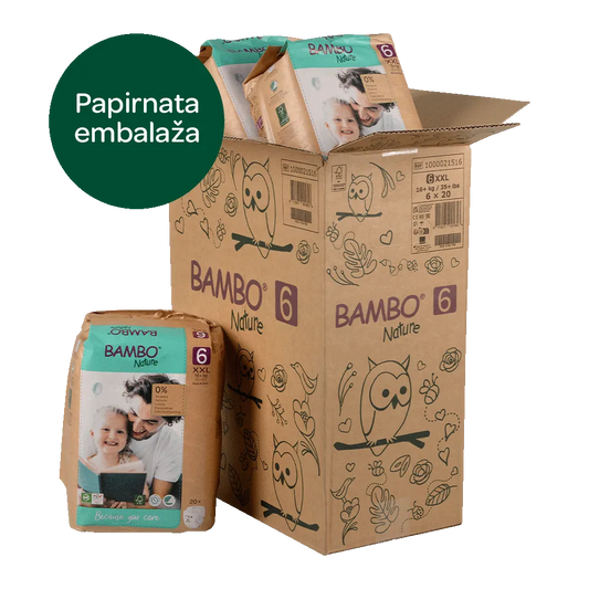 Družinski paket Bambo Nature velikost 6 (16+ kg), 120 kom