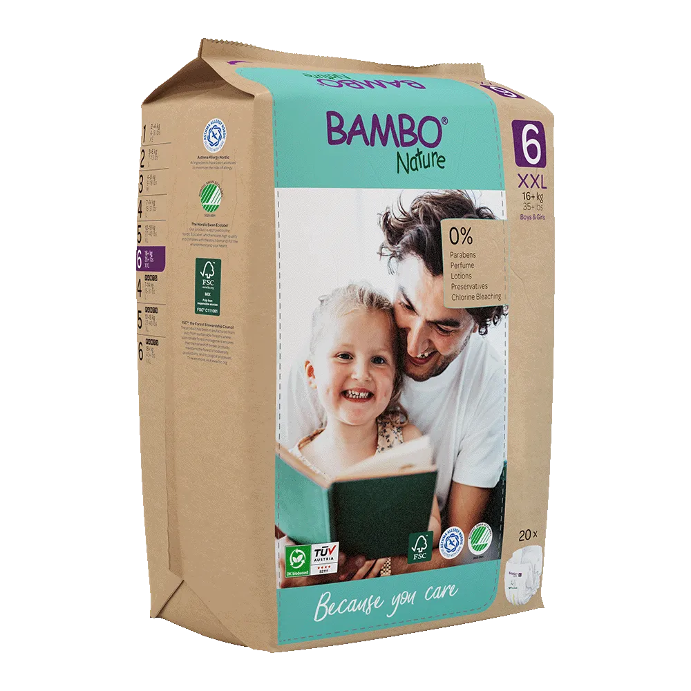 Družinski paket Bambo Nature velikost 6 (16+ kg), 120 kom