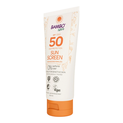 Krema za zaščito pred soncem Bambo Nature, zaščitni faktor 50, 100ml
